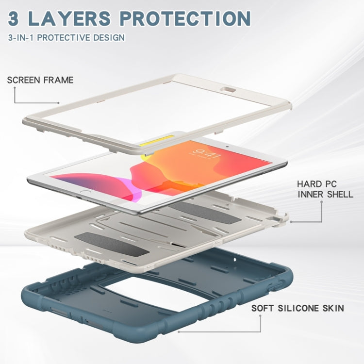 For iPad 10.2 2021 / 2020 / 2019 3-Layer Protection Screen Frame + PC + Silicone Shockproof Combination Case with Holder