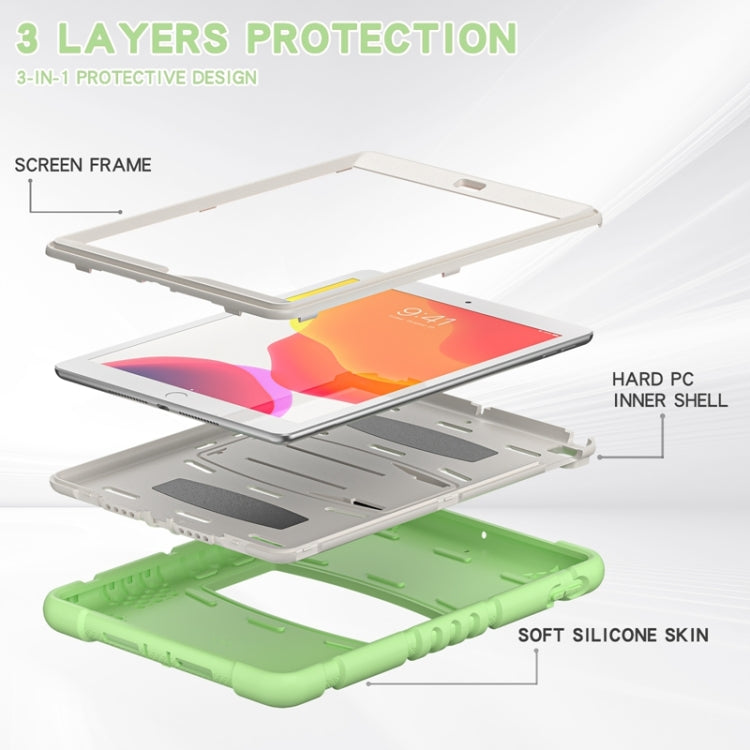 For iPad 10.2 2021 / 2020 / 2019 3-Layer Protection Screen Frame + PC + Silicone Shockproof Combination Case with Holder