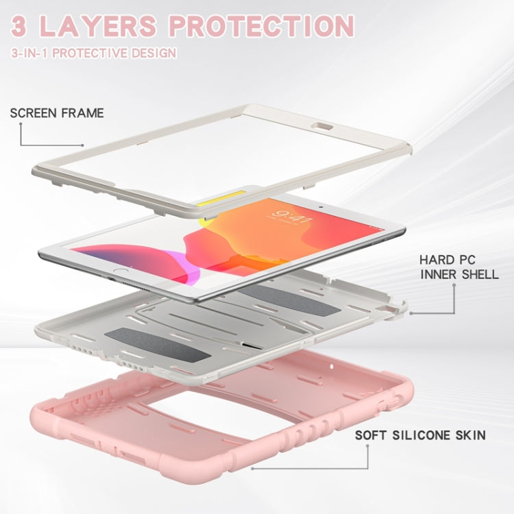 For iPad 10.2 2021 / 2020 / 2019 3-Layer Protection Screen Frame + PC + Silicone Shockproof Combination Case with Holder