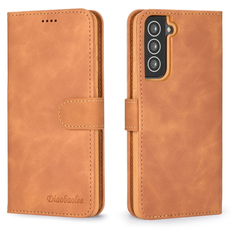 For Samsung Galaxy S21 FE Diaobaolee Pure Fresh Texture Horizontal Flip Leather Case with Holder & Card Slots & Wallet & Photo Frame