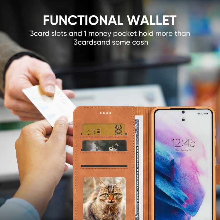 For Samsung Galaxy S21 FE Diaobaolee Pure Fresh Texture Horizontal Flip Leather Case with Holder & Card Slots & Wallet & Photo Frame