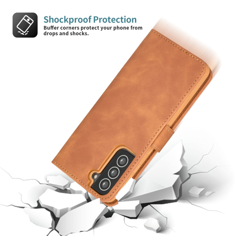 For Samsung Galaxy S21 FE Diaobaolee Pure Fresh Texture Horizontal Flip Leather Case with Holder & Card Slots & Wallet & Photo Frame