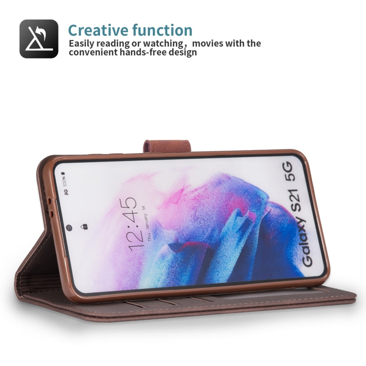 For Samsung Galaxy S21 FE Diaobaolee Pure Fresh Texture Horizontal Flip Leather Case with Holder & Card Slots & Wallet & Photo Frame
