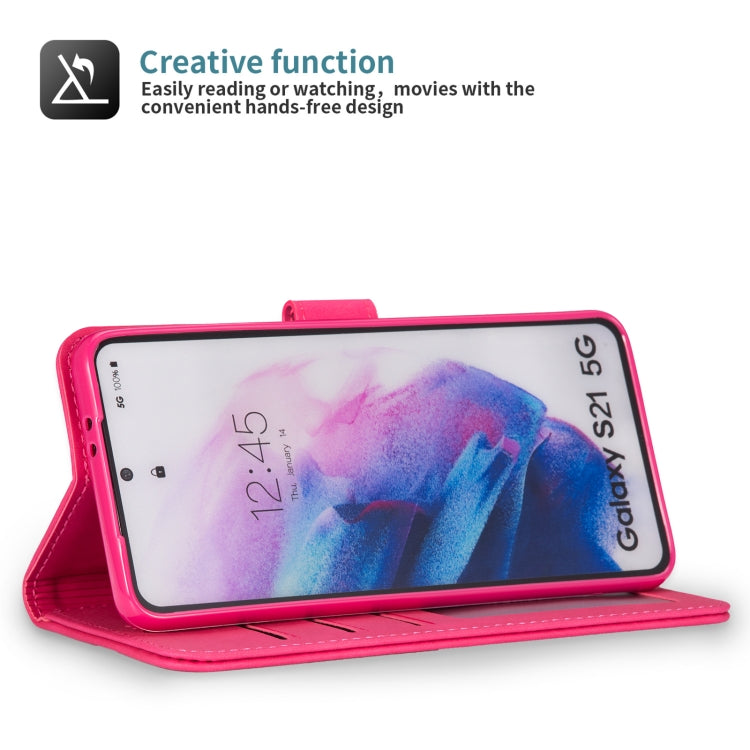 For Samsung Galaxy S21 FE Diaobaolee Pure Fresh Texture Horizontal Flip Leather Case with Holder & Card Slots & Wallet & Photo Frame