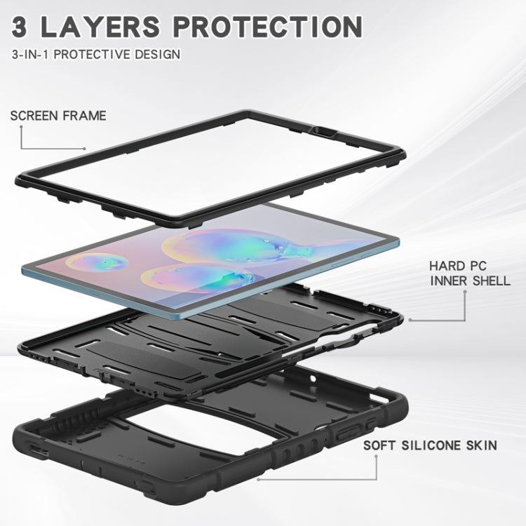 For Samsung Galaxy Tab S6 T860 3-Layer Protection  Screen Frame + PC + Silicone Shockproof Combination Case with Holder