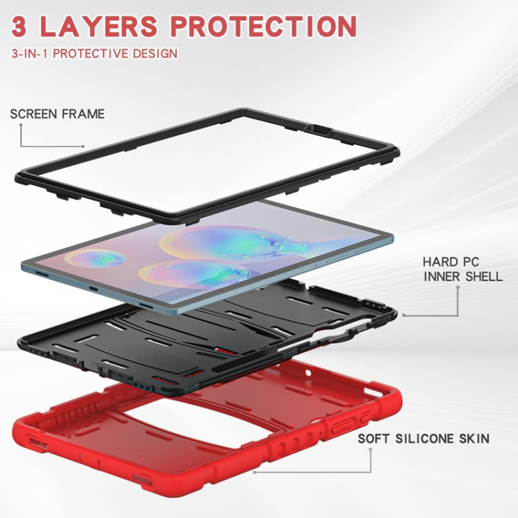 For Samsung Galaxy Tab S6 T860 3-Layer Protection  Screen Frame + PC + Silicone Shockproof Combination Case with Holder