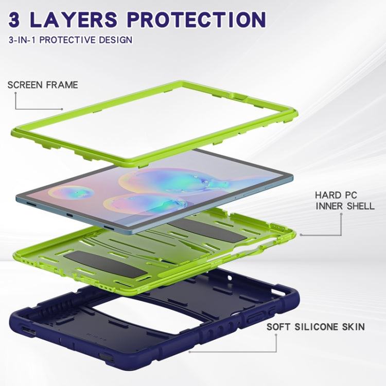 For Samsung Galaxy Tab S6 T860 3-Layer Protection  Screen Frame + PC + Silicone Shockproof Combination Case with Holder
