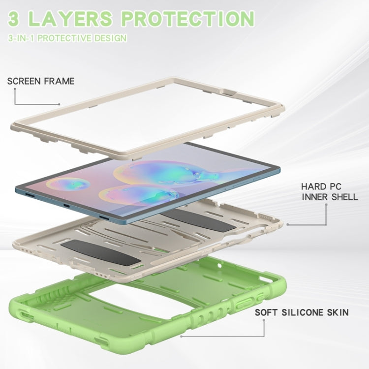 For Samsung Galaxy Tab S6 T860 3-Layer Protection  Screen Frame + PC + Silicone Shockproof Combination Case with Holder