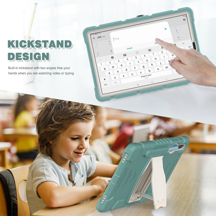 For Samsung Galaxy Tab S6 T860 3-Layer Protection  Screen Frame + PC + Silicone Shockproof Combination Case with Holder