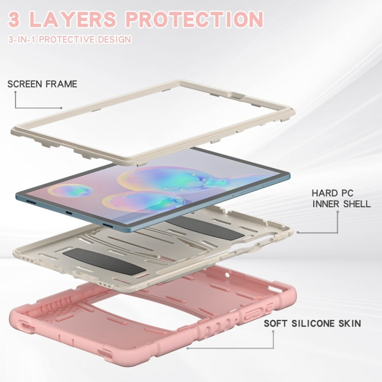 For Samsung Galaxy Tab S6 T860 3-Layer Protection  Screen Frame + PC + Silicone Shockproof Combination Case with Holder