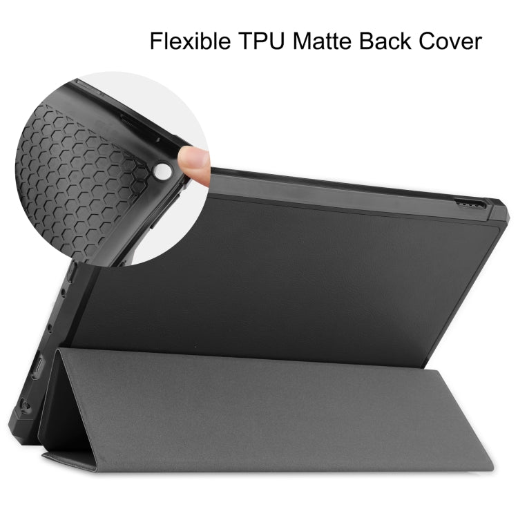 For Amazon Kindle Fire HD 10 (2021) Custer Texture Horizontal Flip Leather Case with Three-folding Holder & Sleep / Wake-up Function