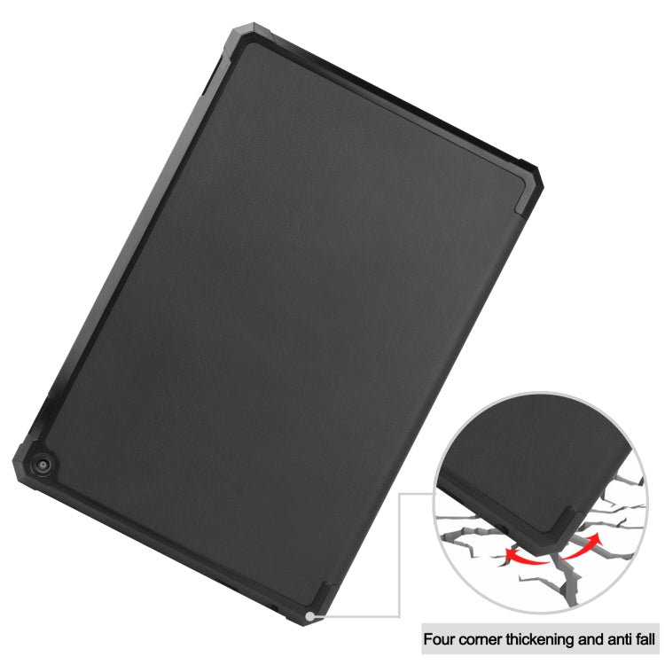 For Amazon Kindle Fire HD 10 (2021) Custer Texture Horizontal Flip Leather Case with Three-folding Holder & Sleep / Wake-up Function