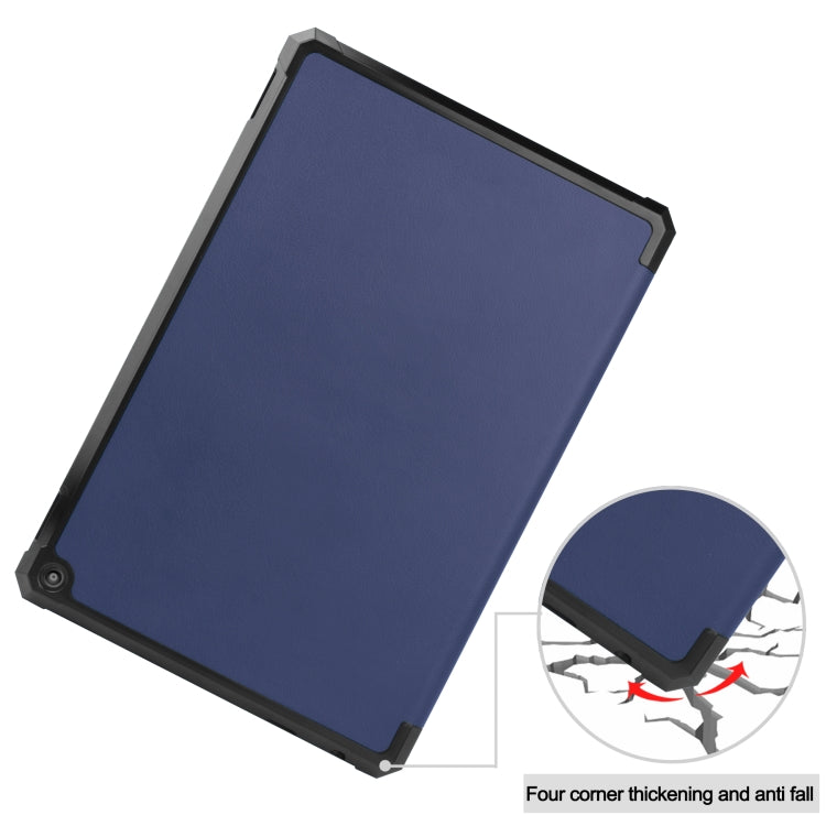 For Amazon Kindle Fire HD 10 (2021) Custer Texture Horizontal Flip Leather Case with Three-folding Holder & Sleep / Wake-up Function