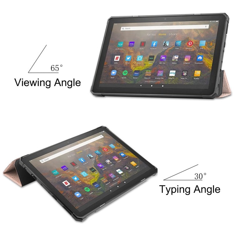 For Amazon Kindle Fire HD 10 (2021) Custer Texture Horizontal Flip Leather Case with Three-folding Holder & Sleep / Wake-up Function