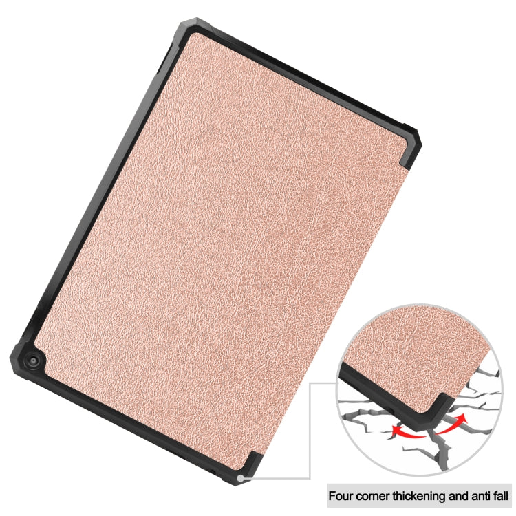For Amazon Kindle Fire HD 10 (2021) Custer Texture Horizontal Flip Leather Case with Three-folding Holder & Sleep / Wake-up Function