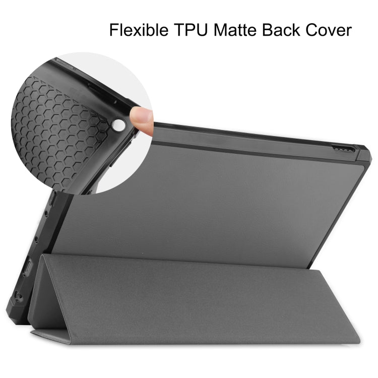 For Amazon Kindle Fire HD 10 (2021) Custer Texture Horizontal Flip Leather Case with Three-folding Holder & Sleep / Wake-up Function