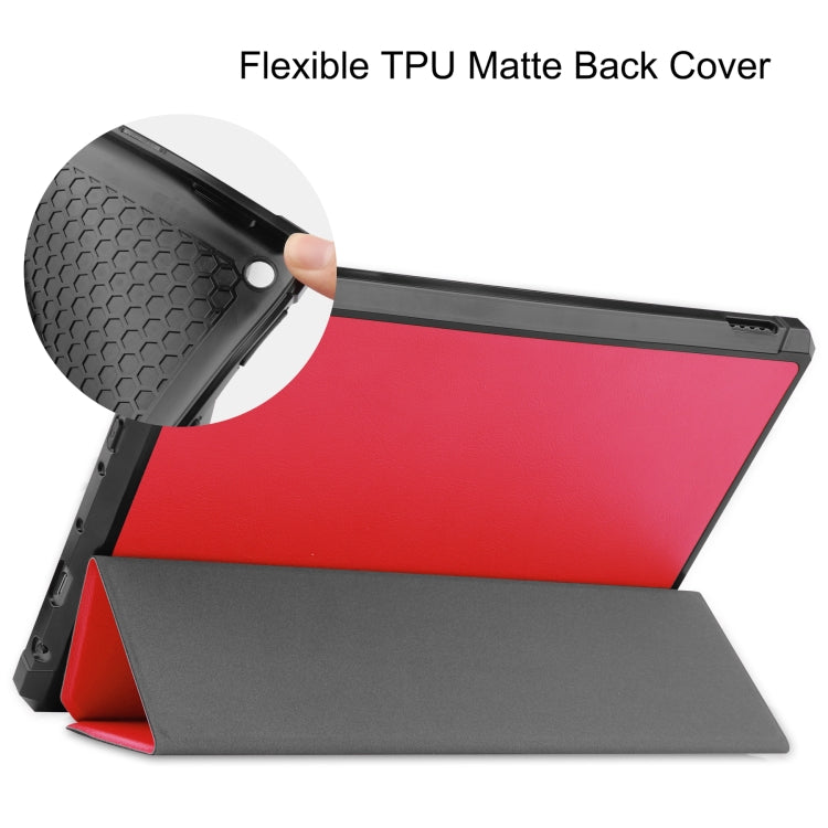 For Amazon Kindle Fire HD 10 (2021) Custer Texture Horizontal Flip Leather Case with Three-folding Holder & Sleep / Wake-up Function