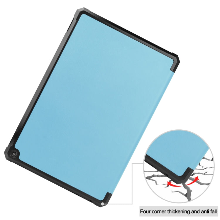For Amazon Kindle Fire HD 10 (2021) Custer Texture Horizontal Flip Leather Case with Three-folding Holder & Sleep / Wake-up Function
