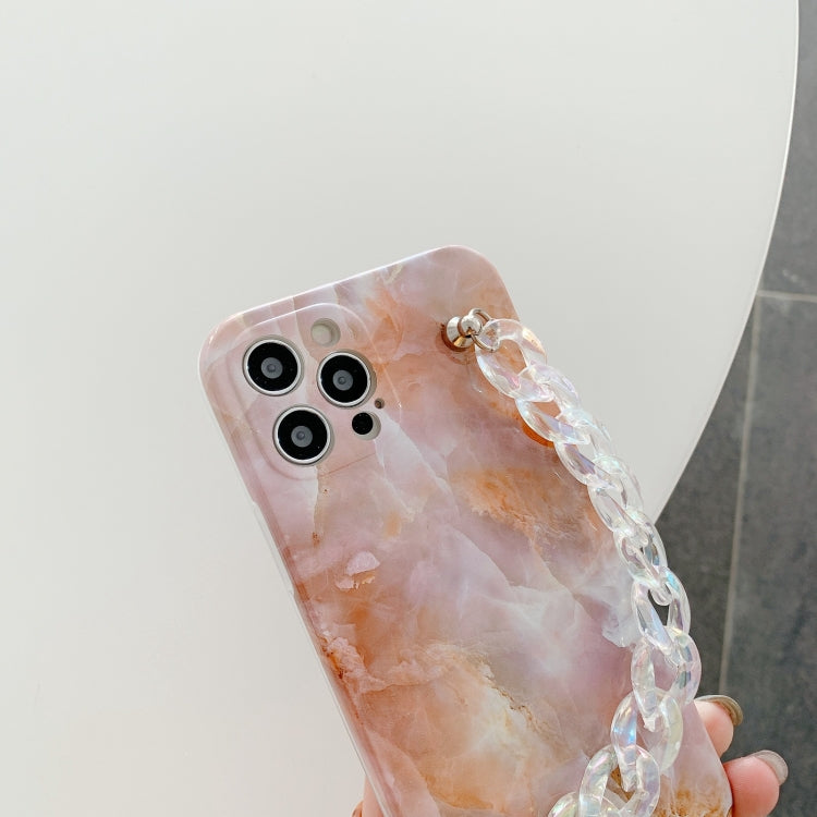 For iPhone 11 Agate Marble Pattern Protective Case With Bracelet