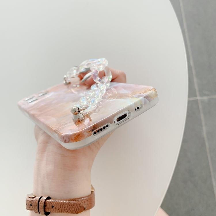 For iPhone 12 Pro Max Agate Marble Pattern Protective Case With Bracelet