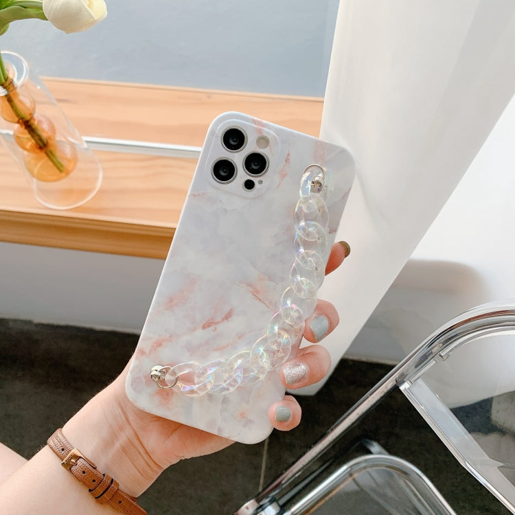 For iPhone 12 Pro Agate Marble Pattern Protective Case With Bracelet