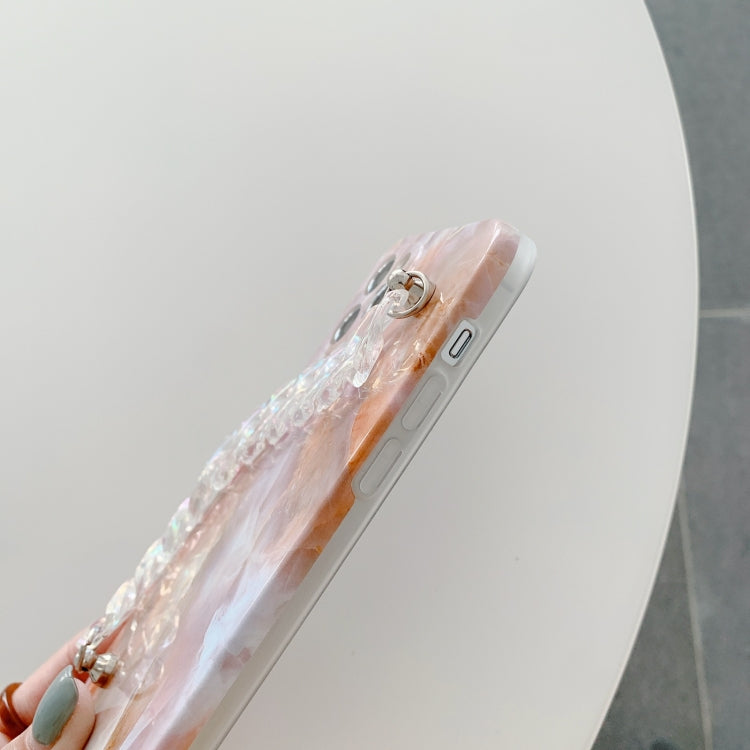 For iPhone 12 Agate Marble Pattern Protective Case With Bracelet