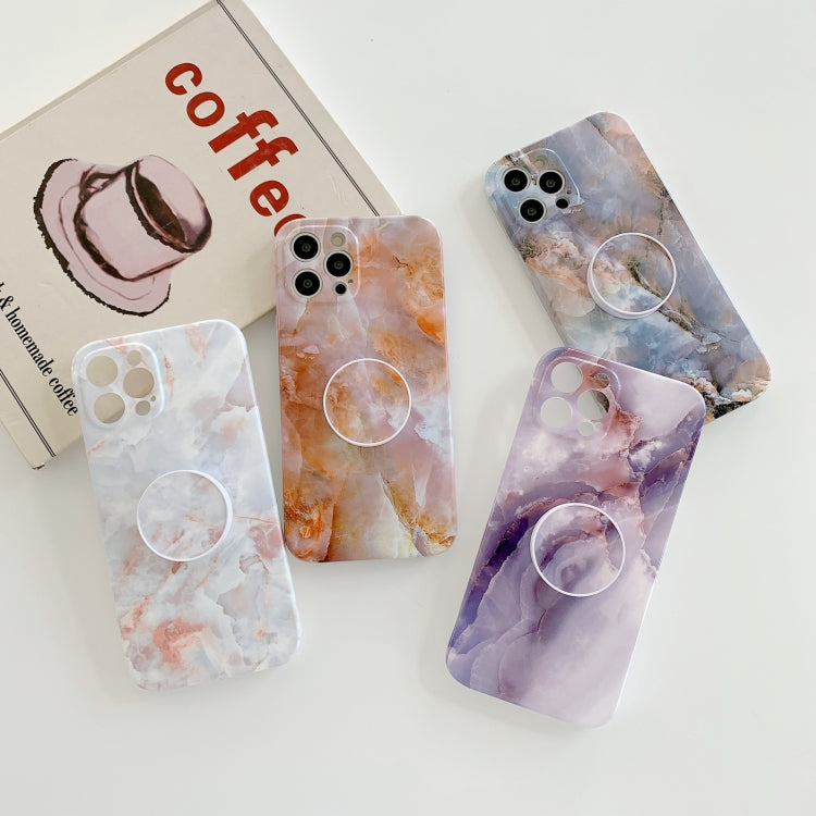 For iPhone 11 Agate Marble Pattern Protective Case With Holder