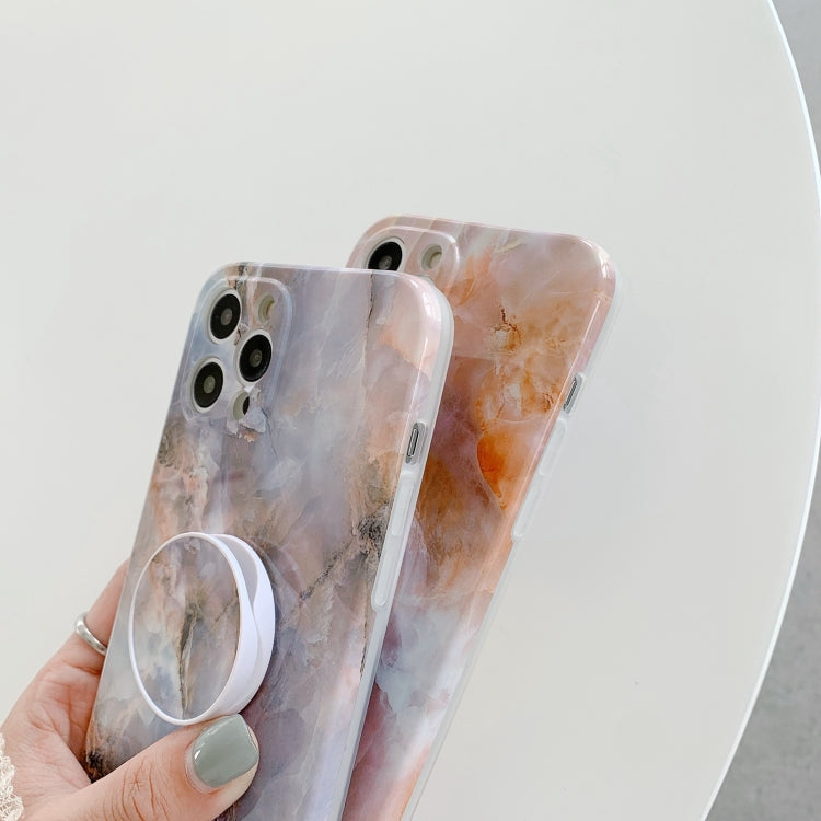 For iPhone 11 Pro Max Agate Marble Pattern Protective Case With Holder