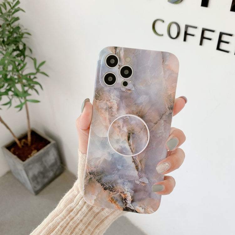 For iPhone 12 Pro Agate Marble Pattern Protective Case With Holder