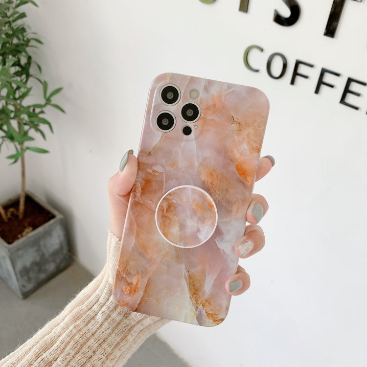 For iPhone 12 mini Agate Marble Pattern Protective Case With Holder