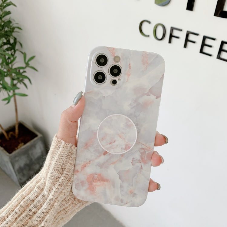 For iPhone 12 mini Agate Marble Pattern Protective Case With Holder