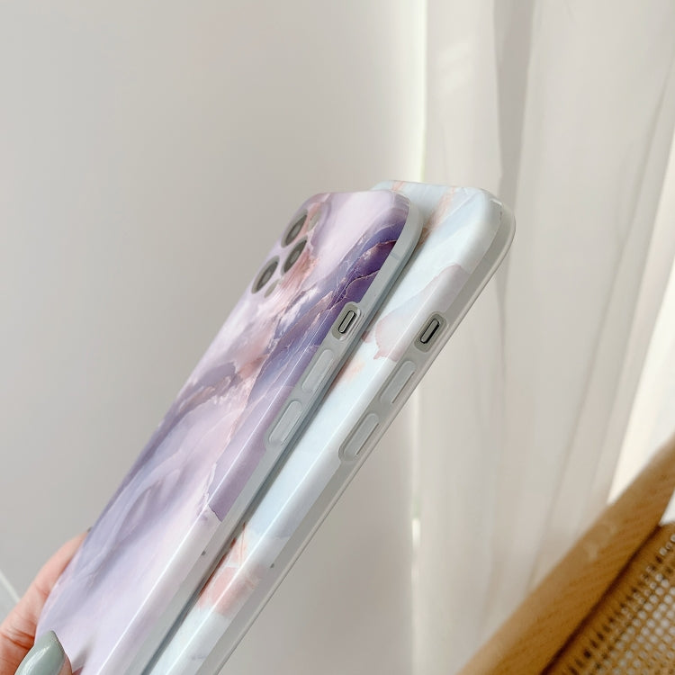 For iPhone 12 Pro Agate Marble Pattern Protective Case With Lanyard