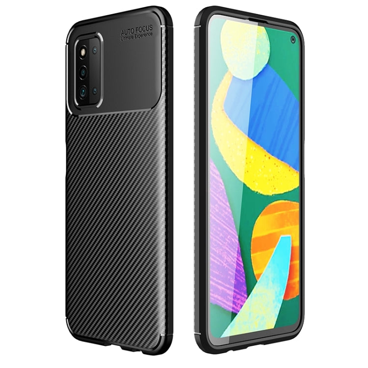 For Samsung Galaxy F52 5G Carbon Fiber Texture Shockproof TPU Case