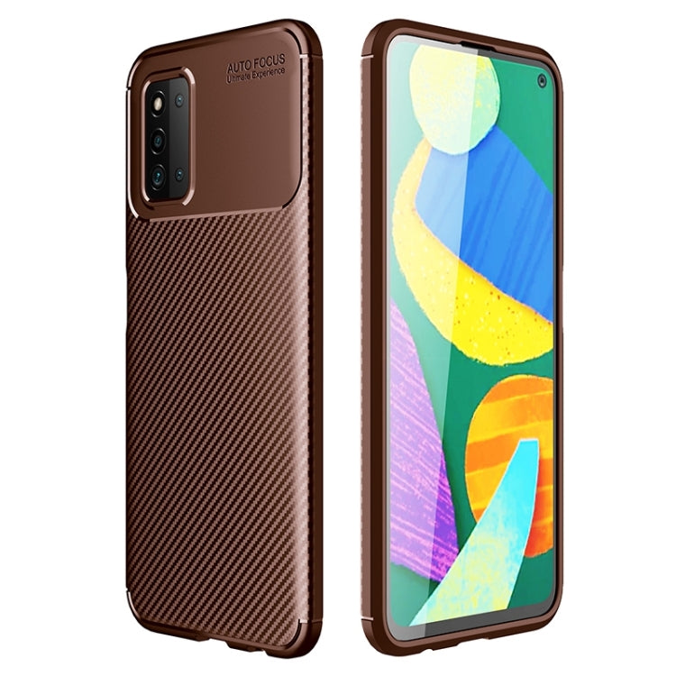 For Samsung Galaxy F52 5G Carbon Fiber Texture Shockproof TPU Case