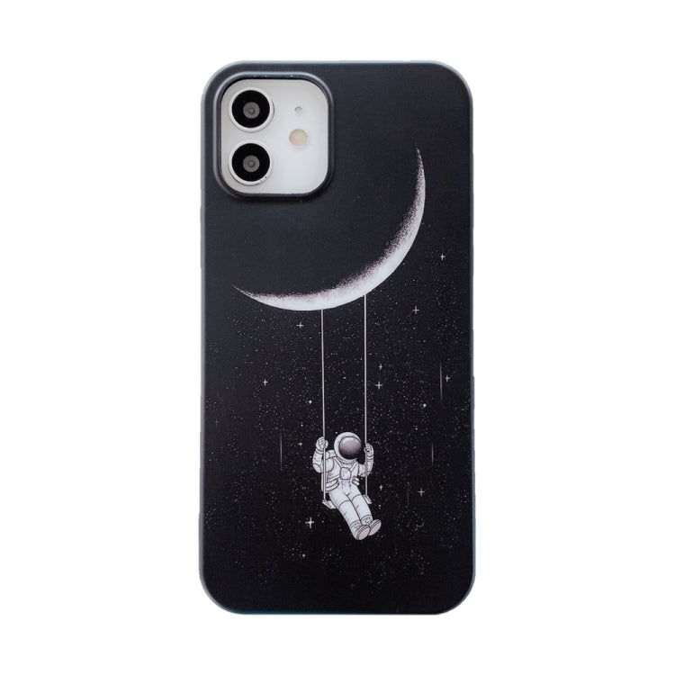 For iPhone 12 mini Astronaut and Planet Pattern TPU Shockproof Protective Case