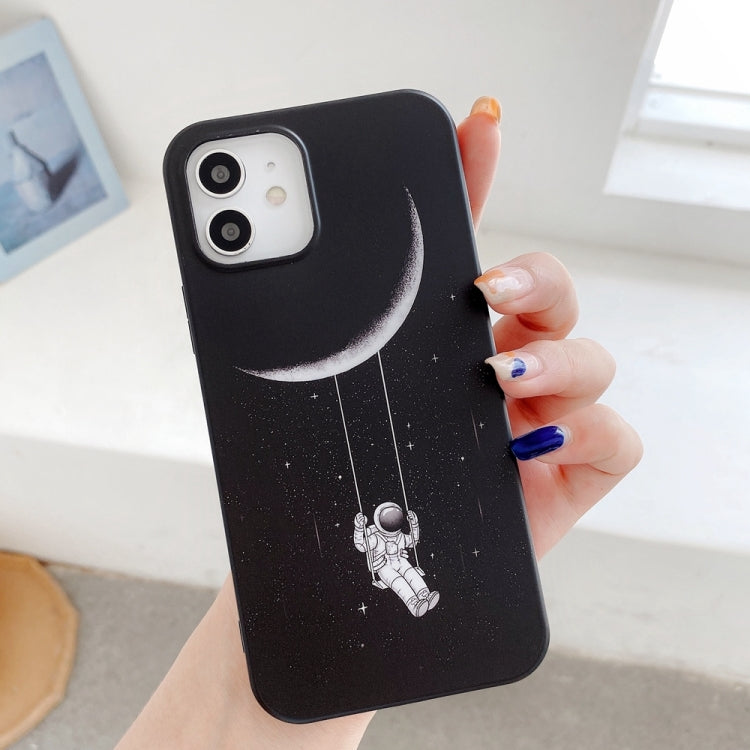 For iPhone 12 mini Astronaut and Planet Pattern TPU Shockproof Protective Case