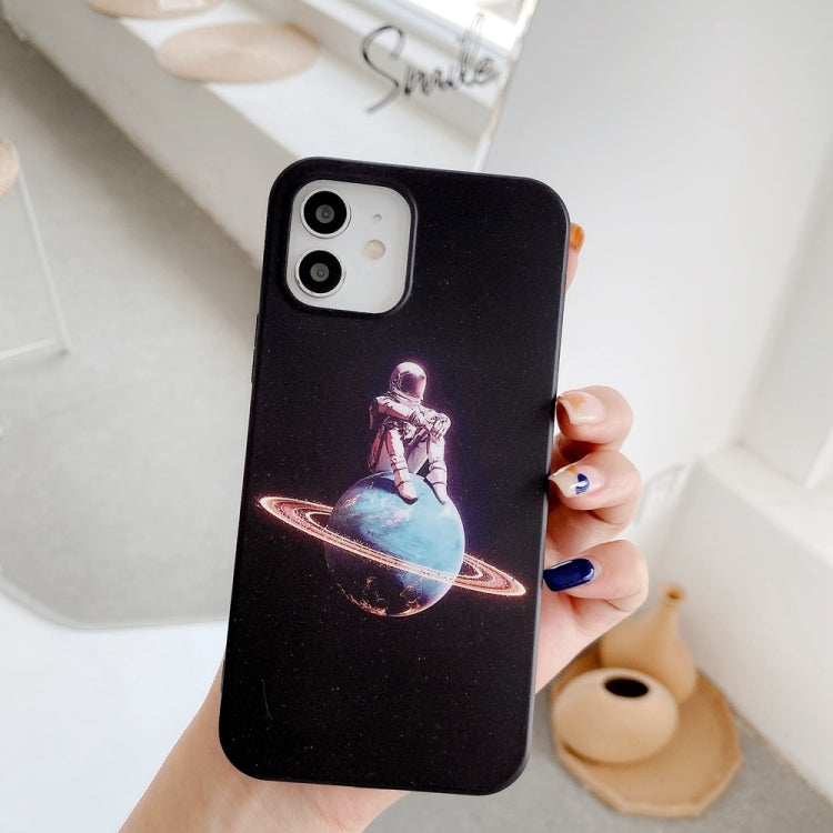 For iPhone 12 mini Astronaut and Planet Pattern TPU Shockproof Protective Case