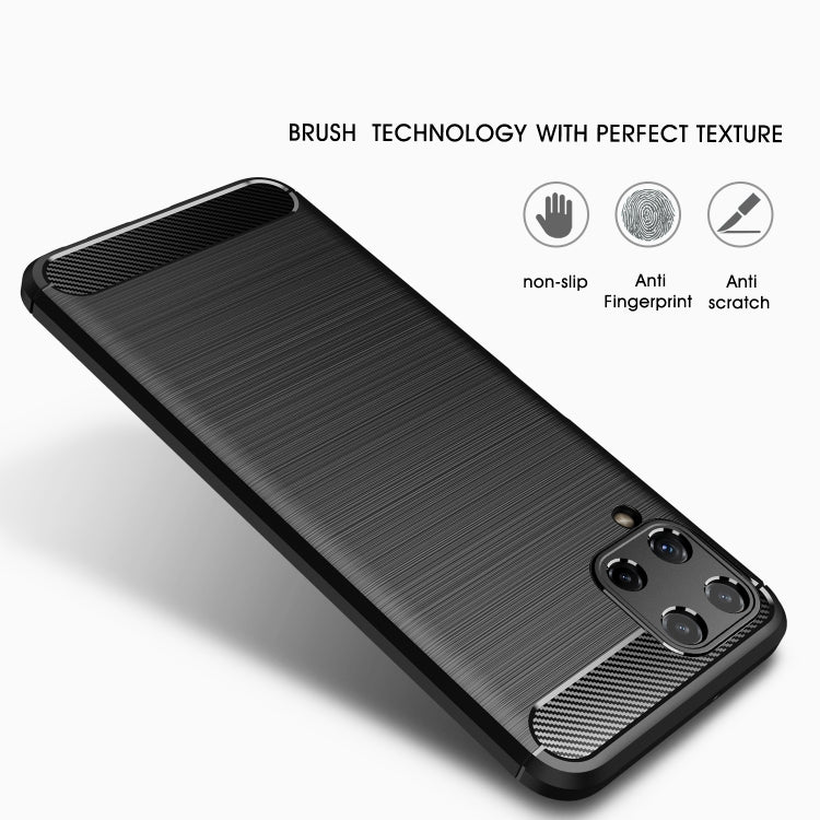 For Samsung Galaxy A22 4G Brushed Texture Carbon Fiber TPU Case