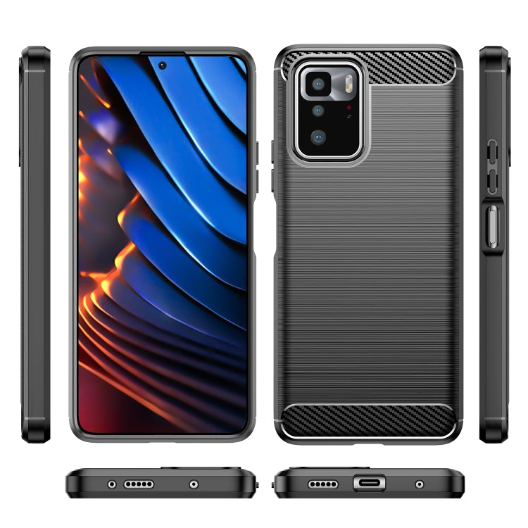 For Xiaomi Redmi Note 10 Pro 5G Brushed Texture Carbon Fiber TPU Case