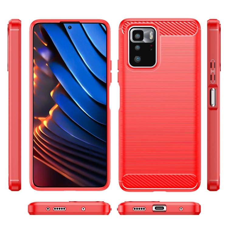 For Xiaomi Redmi Note 10 Pro 5G Brushed Texture Carbon Fiber TPU Case