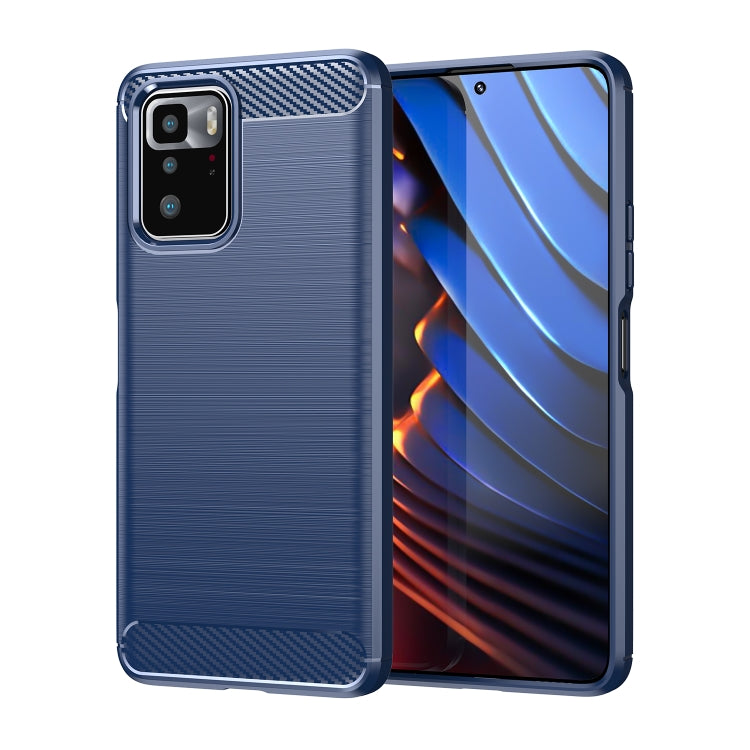 For Xiaomi Redmi Note 10 Pro 5G Brushed Texture Carbon Fiber TPU Case