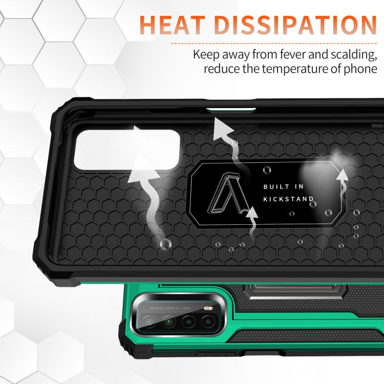 For Huawei Y7a Knight Jazz PC+TPU Shockproof Protective Case with Foldable Holder
