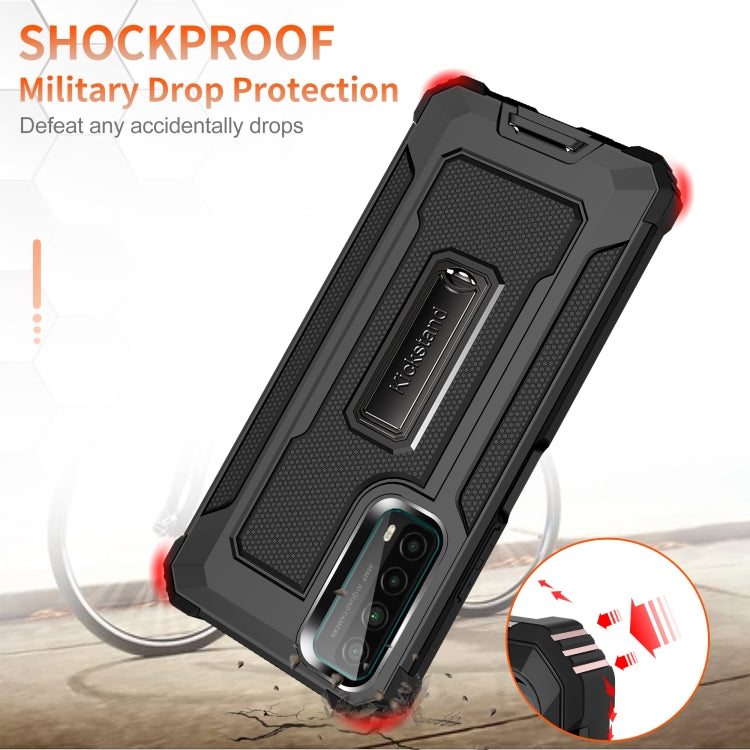 For Huawei Y7a Knight Jazz PC+TPU Shockproof Protective Case with Foldable Holder