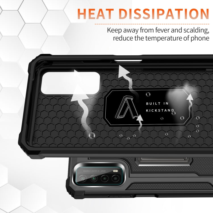 For Huawei Y7a Knight Jazz PC+TPU Shockproof Protective Case with Foldable Holder