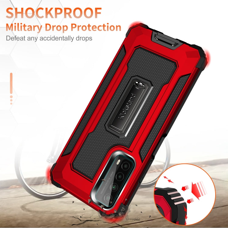 For Huawei Y7a Knight Jazz PC+TPU Shockproof Protective Case with Foldable Holder