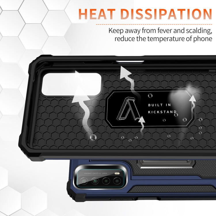 For Huawei Y7a Knight Jazz PC+TPU Shockproof Protective Case with Foldable Holder