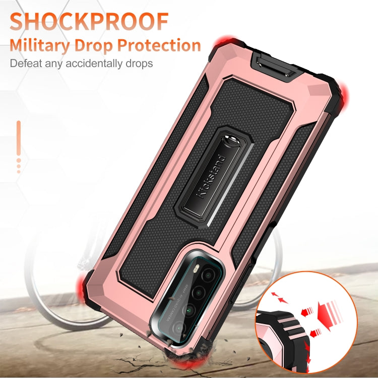 For Huawei Y7a Knight Jazz PC+TPU Shockproof Protective Case with Foldable Holder