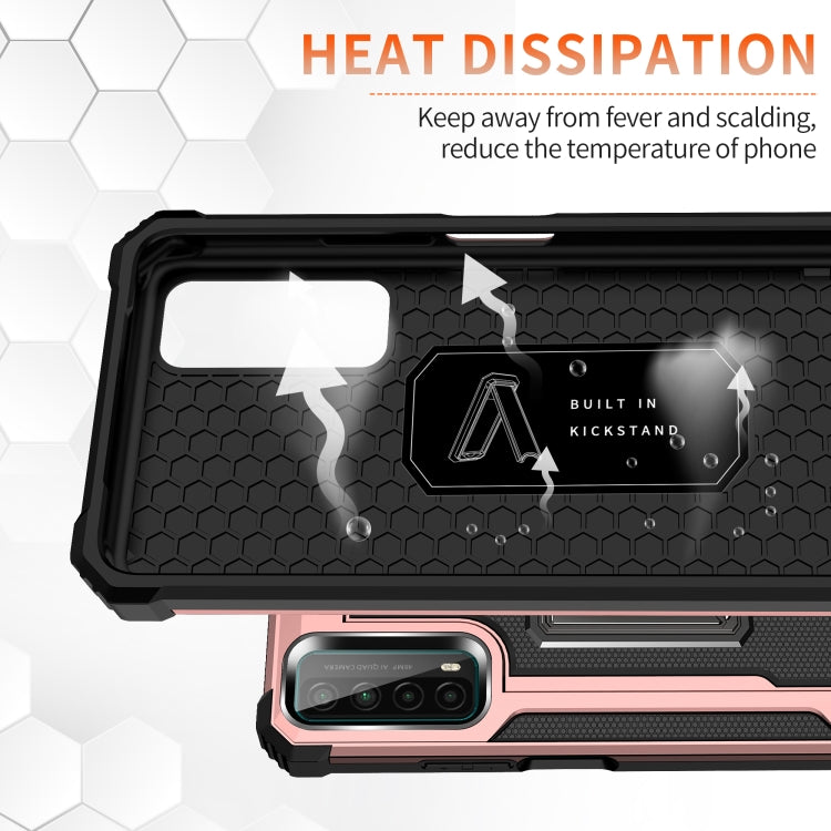 For Huawei Y7a Knight Jazz PC+TPU Shockproof Protective Case with Foldable Holder