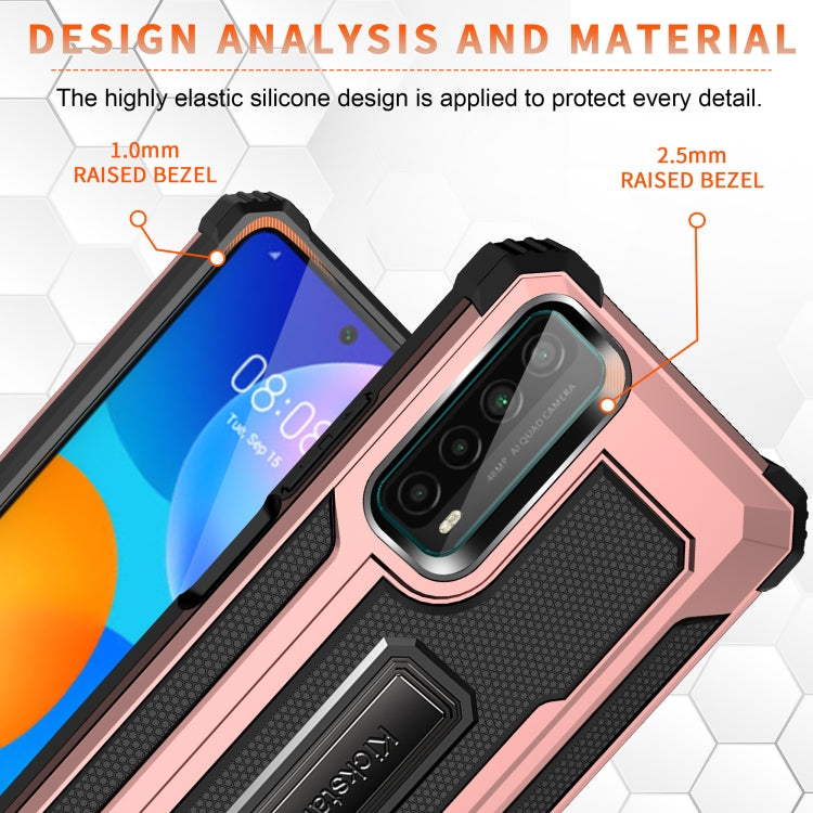 For Huawei Y7a Knight Jazz PC+TPU Shockproof Protective Case with Foldable Holder