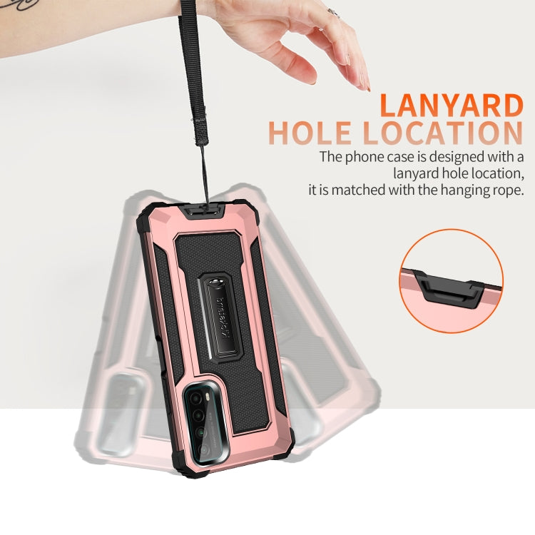 For Huawei Y7a Knight Jazz PC+TPU Shockproof Protective Case with Foldable Holder